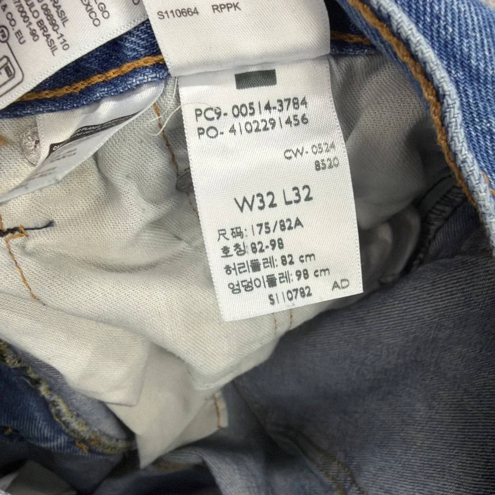 Levis 514 Jeans Men‎ 32x32 Blue Denim Pants Straight American Distressed Grunge